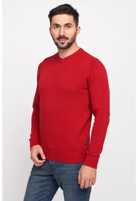 Фино плетен пуловер с шпиц