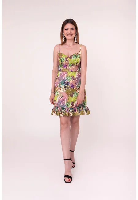 Флорална рокля Forever Yours с набиране - Многоцветен