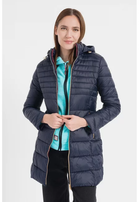 Капитонирано зимно яке Bealize с отделяща се качулка - Тъмносин