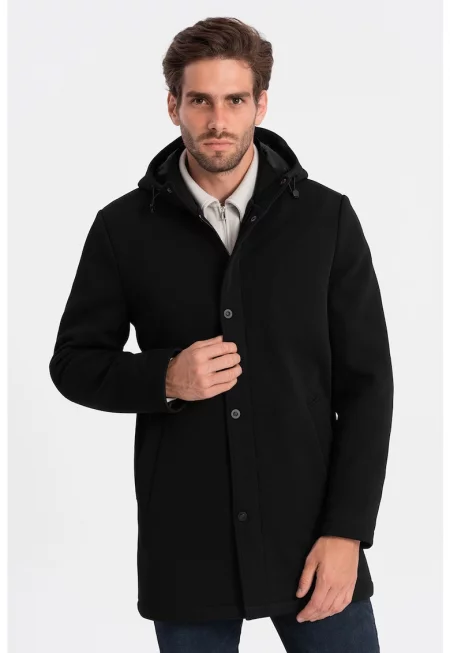 Късо палто с качулка
