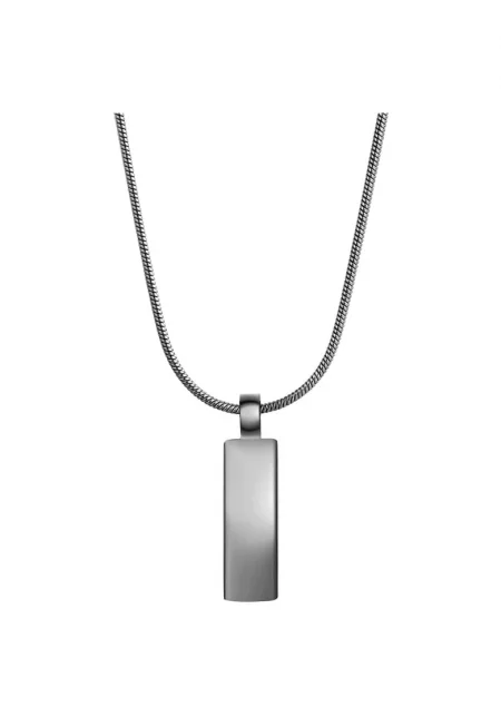 Колие от неръждаема стомана с висулка - Сив