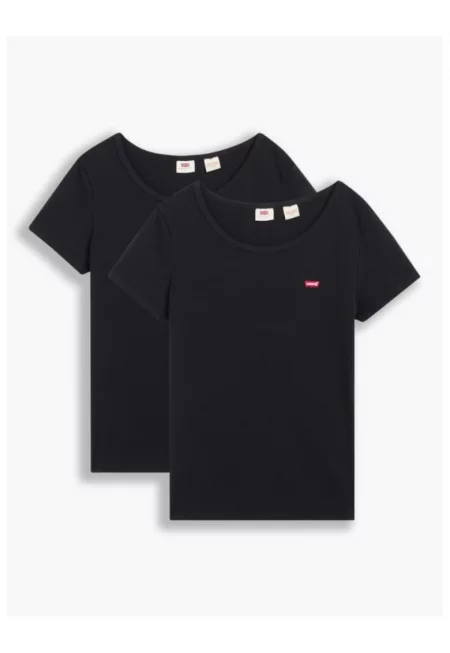 Комплект 2 дамски тениски -  303341961 - Памук - Черен