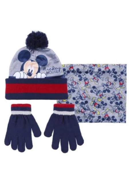 Комплект шапка-шал-ръкавици  Един размер - Син