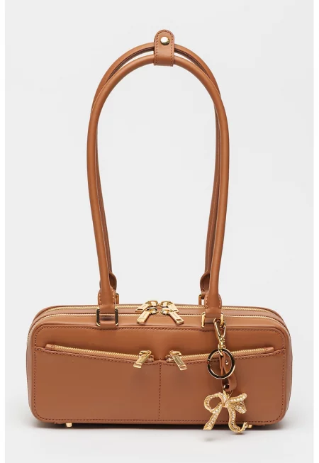 Кожена чанта тип кутия с ключодържател