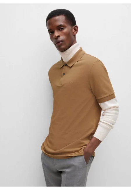 Мъжка тениска -  302430215 - Памук - Бежов - Бежов