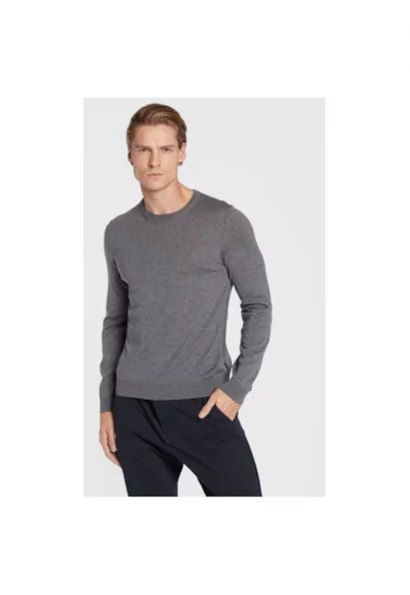 Мъжки пуловер -  301461333 - Памук - Сив - Сив