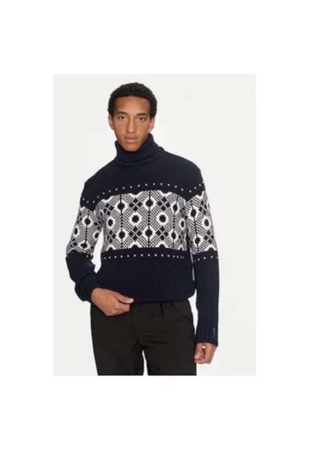 Мъжки суитшърт -  304174162 - Вълна/Акрил - Син - Син