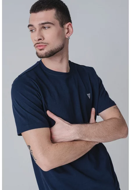 Памучна тениска с овално деколте