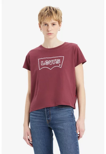 Памучна тениска с релефно лого