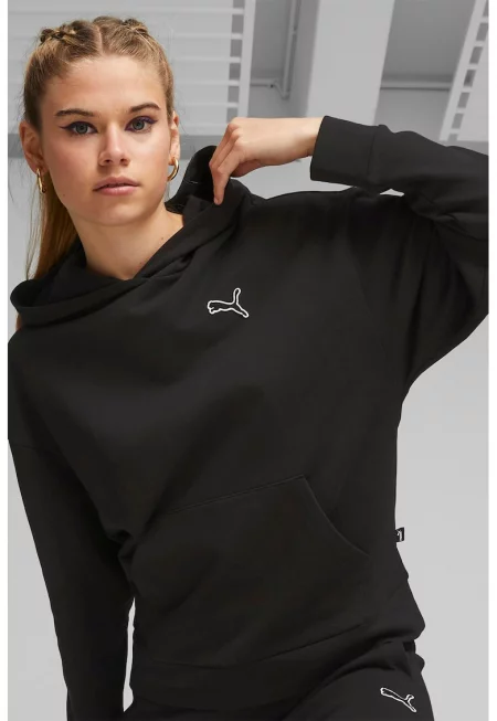 Памучно худи Better Essentials с джоб кенгуру - Черен