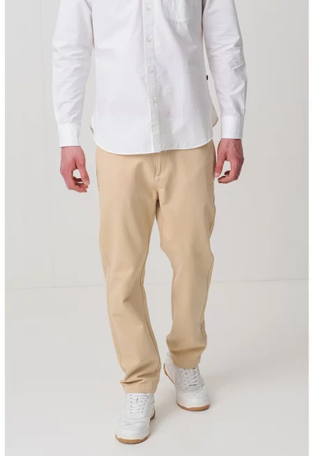 Панталон чино със средна талия - Бежов