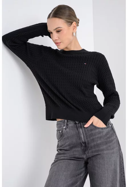 Плетен пуловер от органичен памук