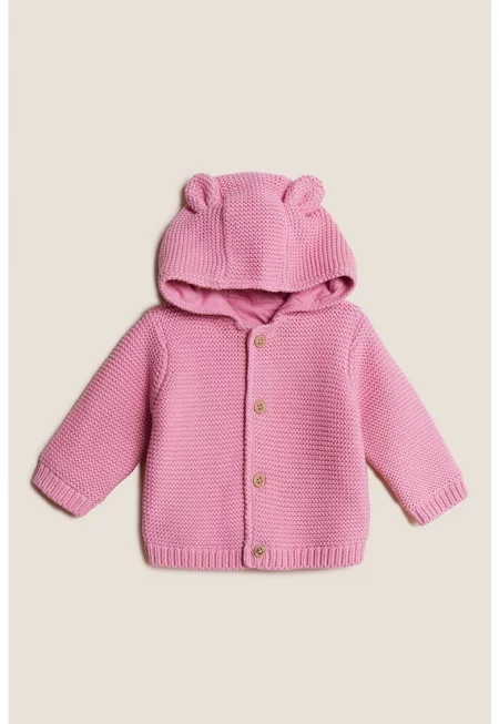 Плетена жилетка с качулка