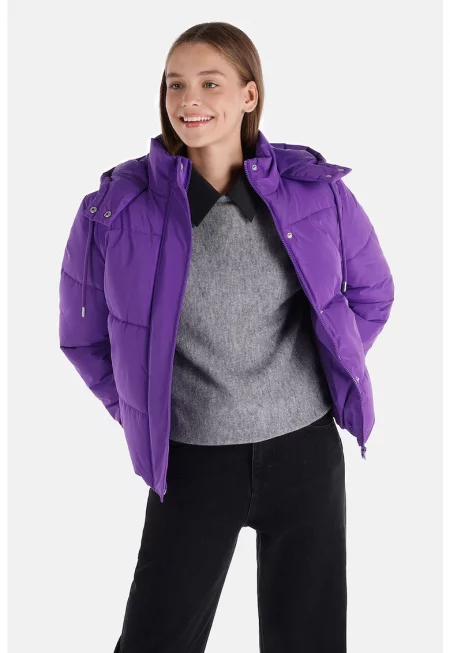 Подплатено зимно яке с качулка