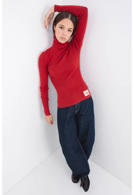 Поло с лого - Тъмночервен