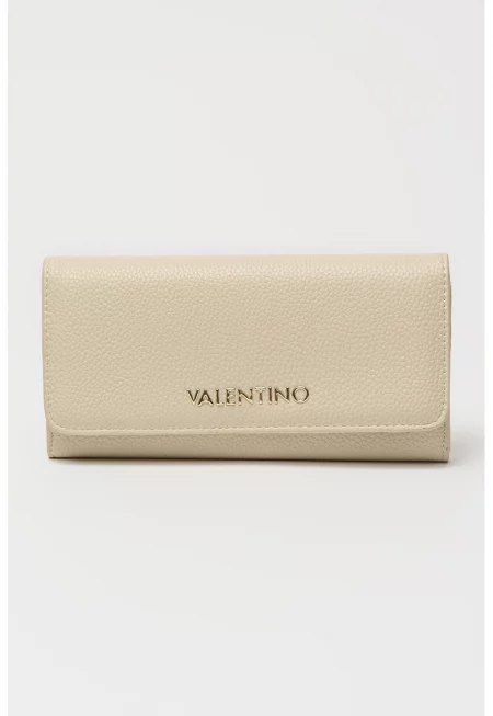 Портфейл Brixton от еко кожа с метално лого - Крем