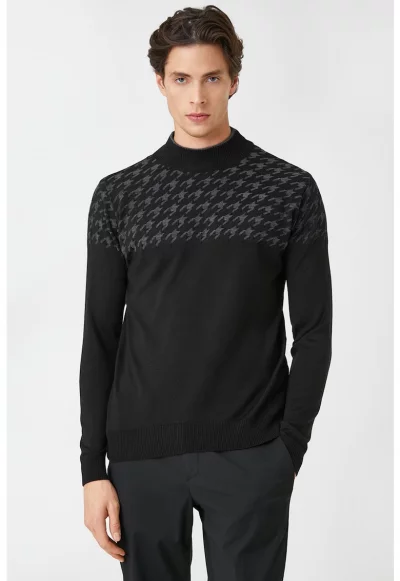 Пуловер с памук и пепит