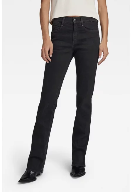 Разкроени дънки със средна талия - Черен