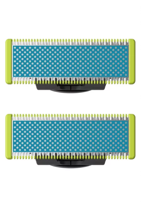 Резерва OneBlade QP225/50 - За ултра-чувствителна кожа - Неръждаема стомана - Мокро и сухо - Комплект 2 остриета - Съвместим с  OneBlade и OneBladePro - Зелен