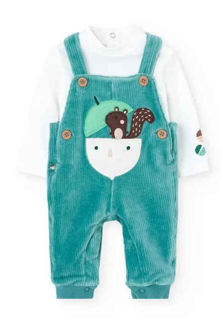 Рипсен гащеризон и боди с дизайн на топ - 2 части