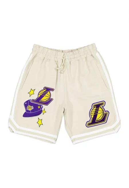 Шорти Los Angeles Lakers с апликации - Жълт - Виолетов - Светло бежово -