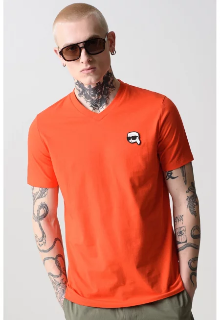 Шпиц тениска с лого - Аленочервен