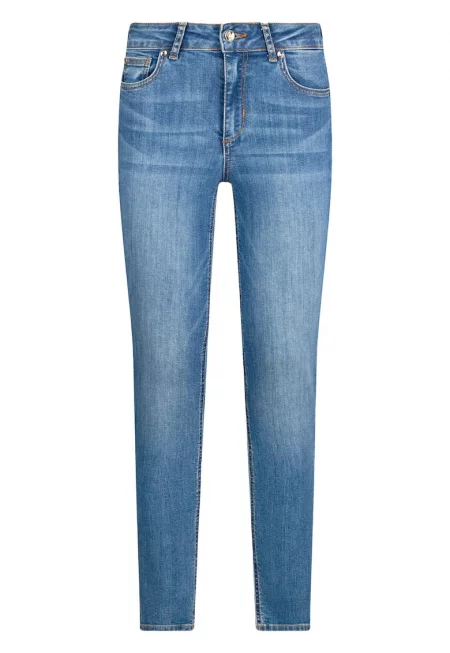 Скини дънки с висока талия - Светлосин