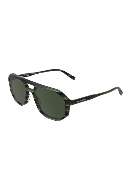 Слънчеви очила Aviator с плътен цвят на стъклата - Тъмнозелен