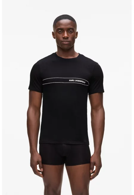 Слим горна пижама и боксерки - Черен