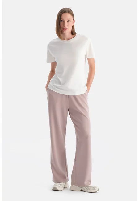 Спортен панталон с джобове - Прашно розово