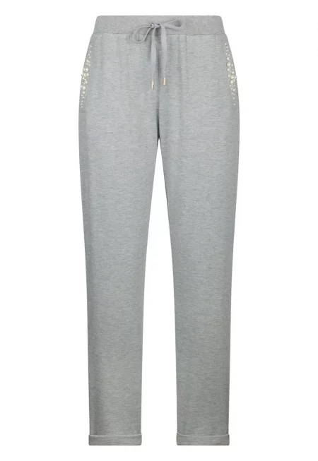Спортен панталон с връзка и мъниста - Сив