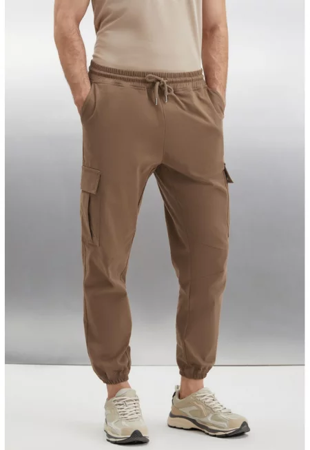 Спортен панталон с връзка - Кафяв