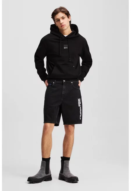 Свободни къси дънки - Черен