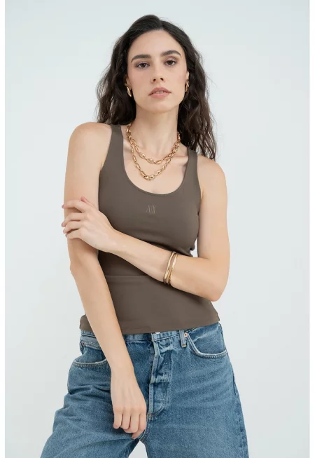 Топ с овално деколте - Каки