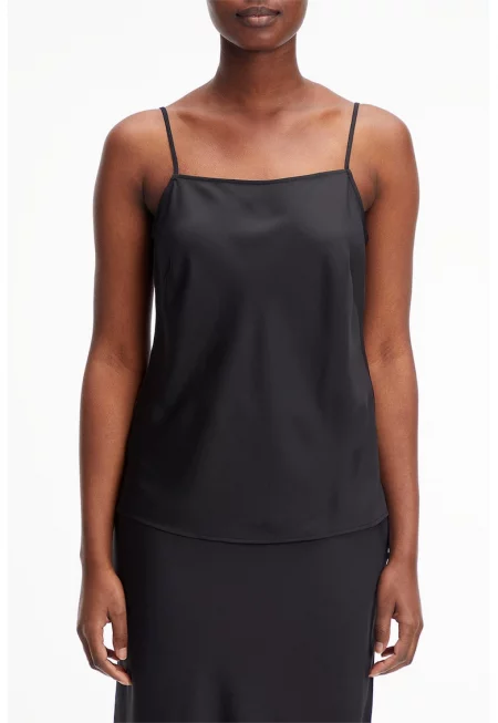 Топ с регулиращи се тънки презрамки - Черен