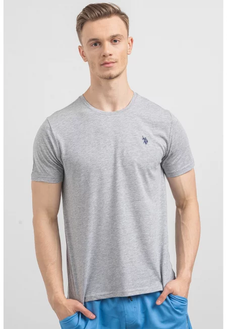 U.S. Polo Assn - Памучна тениска с овално деколте