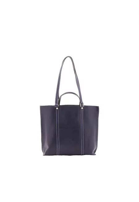 Унисекс кожена чанта за рамо - Син