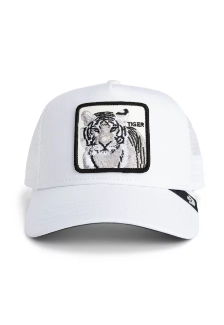 Унисекс шапка с бродерия - Светло сив/Бял