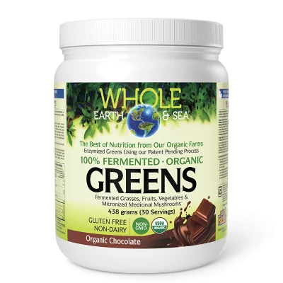 100% ферментирали органик растителни храни, с вкус на шоколад Whole Earth & Sea, 438 g прах