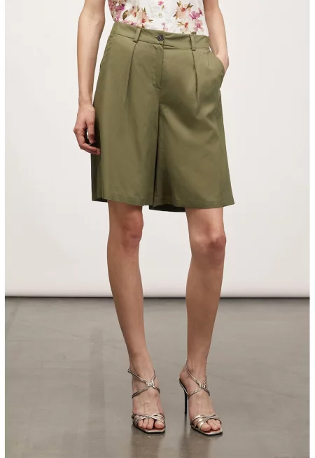 Бермуди чино с лен - Каки