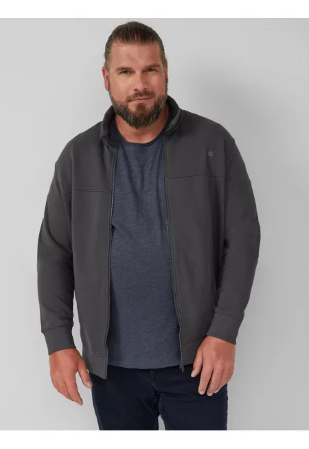 Big Sizes Bluza de trening barbati big sizes - cu fermoar si croiala Regular Fit - Tъмносив