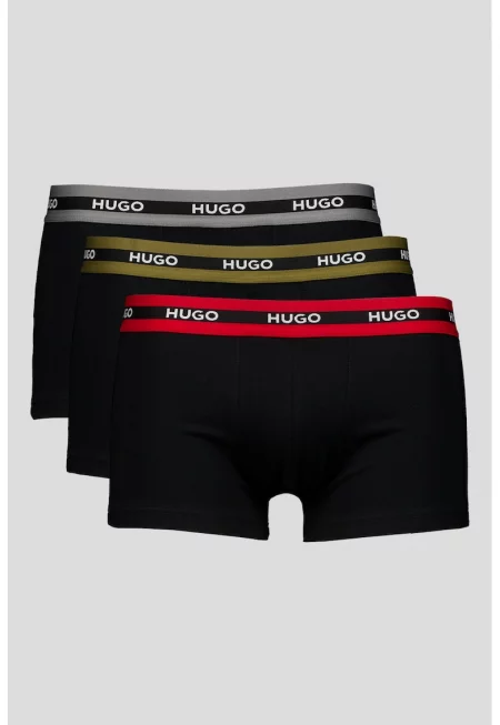 Боксерки с лого на талията - 3 чифта - Избеляло черно