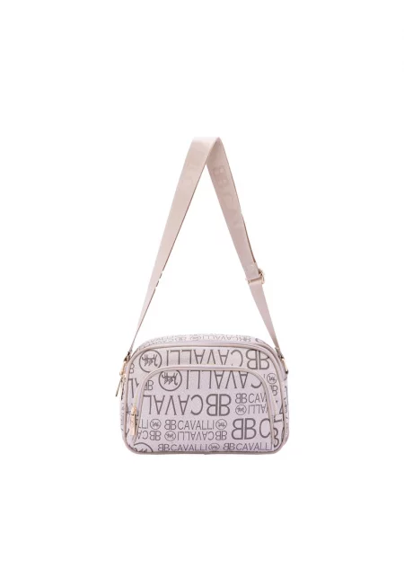 Чанта през рамо с принт - Праскова