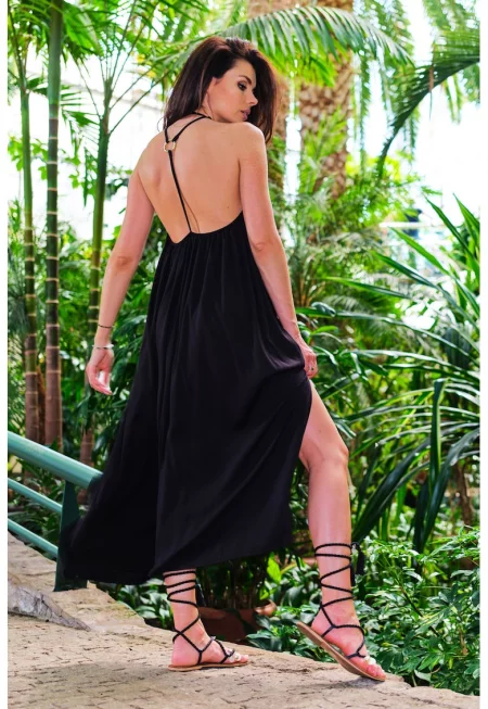 Черна Миди Рокля Без ръкави A428