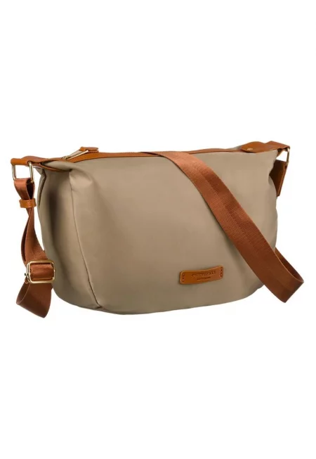 Дамска чанта за рамо  каки и кафява - 22x32x13cm