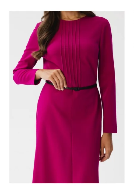 Дамска миди рокля -  Kerigor - plum