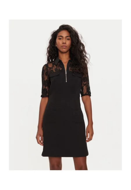 Дамска рокля -  242-RPIKOU - Синтетична - 38486 - Черен