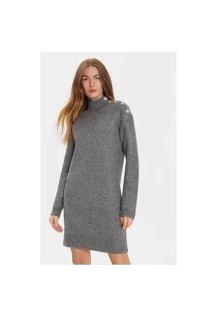 Дамска рокля -  304483257 - Полиестер/Акрил - Сив