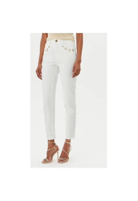 Дамски панталон  ADDE002564 - Памук/Полиестер - Бял - Бял