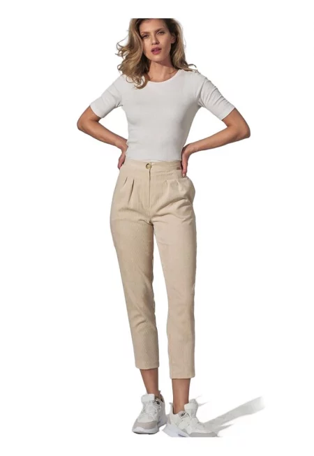 Дамски панталон -  Бежов - Полиестер/Найлон
